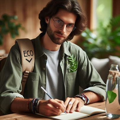 Eco-activist with a calm expression